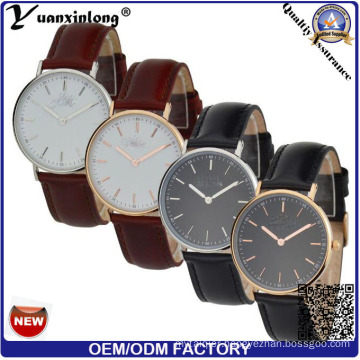 Yxl-570 Most Popular Elegant Design High Quality Colorful Genunie Leather Strap Men Watch